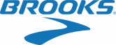 Das Brooks-Logo auf blauem Hintergrund.